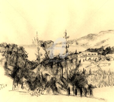 Desenho intitulada "Georgioupolis Lands…" por Karina Plachetka, Obras de arte originais, Lápis