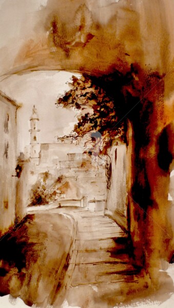 Peinture intitulée "Freising" par Karina Plachetka, Œuvre d'art originale, Encre