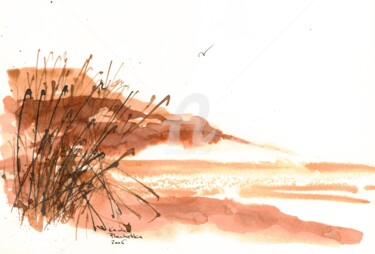 Zeichnungen mit dem Titel "Georgioupolis Lands…" von Karina Plachetka, Original-Kunstwerk, Tinte