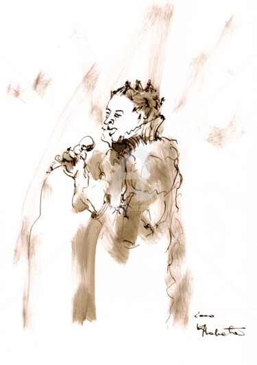 Drawing titled "Jazz musicians_3" by Karina Plachetka, Original Artwork, Ink