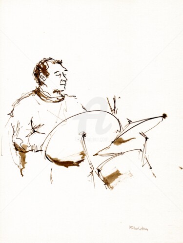 Drawing titled "Jazz musicians_7" by Karina Plachetka, Original Artwork, Ink