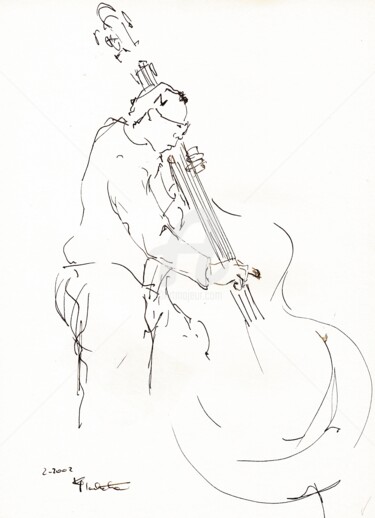 Dessin intitulée "Jazz musicians_9" par Karina Plachetka, Œuvre d'art originale, Encre