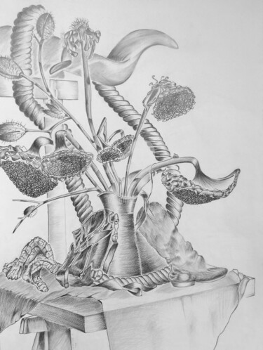 Tekening getiteld "Pencil Still life" door Karina Plachetka, Origineel Kunstwerk, Potlood