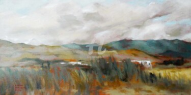 Schilderij getiteld "Lefka Ori Landscape…" door Karina Plachetka, Origineel Kunstwerk, Olie