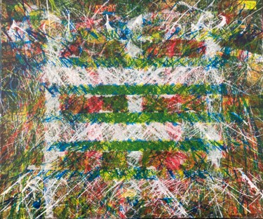 「Tissages libres」というタイトルの絵画 Karina Yによって, オリジナルのアートワーク, アクリル ウッドストレッチャーフレームにマウント