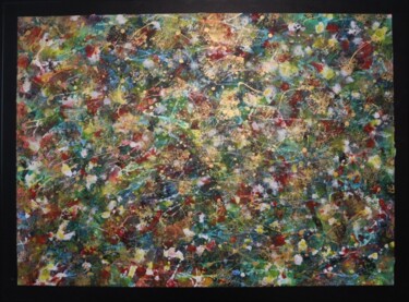 Schilderij getiteld "Fleurs sauvages" door Karina Y, Origineel Kunstwerk, Acryl Gemonteerd op Frame voor houten brancard