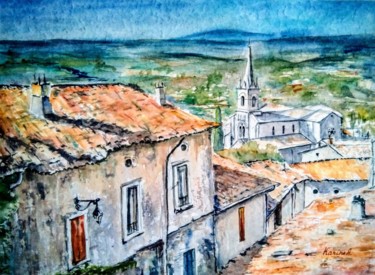 Painting titled "Provence Vibe" by Karine Andriasyan, Original Artwork, Watercolor