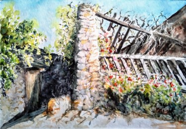 Painting titled "Under the Sun" by Karine Andriasyan, Original Artwork, Watercolor