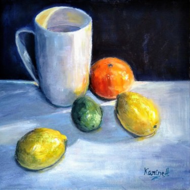Painting titled "Jolly Citruses" by Karine Andriasyan, Original Artwork, Oil