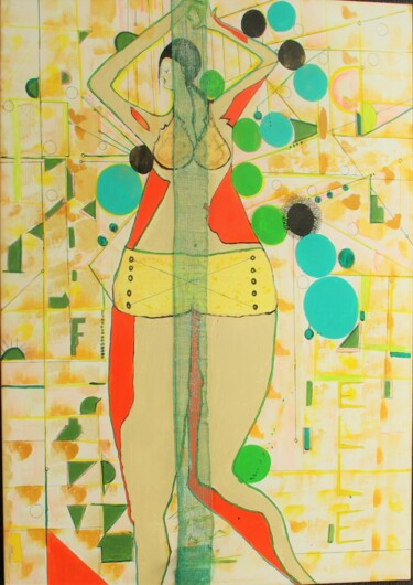 Картина под названием "VINTAGE" - Karine Azoulay, Подлинное произведение искусства, Акрил Установлен на Деревянная рама для…