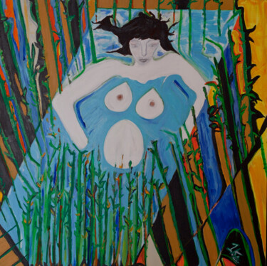 Peinture intitulée "LE BAIN" par Karine Azoulay, Œuvre d'art originale, Acrylique Monté sur Châssis en bois