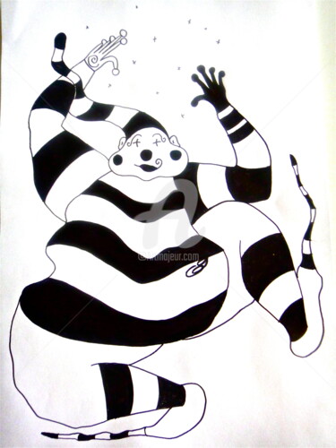 Peinture intitulée "Pantin gros 2" par Kari Bou, Œuvre d'art originale