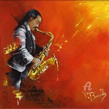 Peinture intitulée "Sur une note Jazzy" par Karine Brailly, Œuvre d'art originale