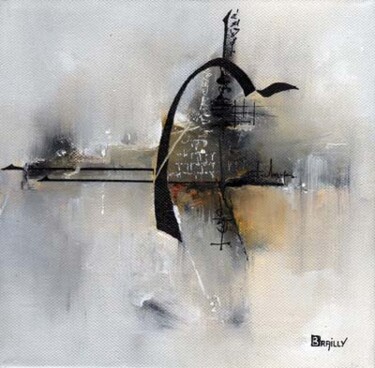 Painting titled "Douceur calligraphi…" by Karine Brailly, Original Artwork