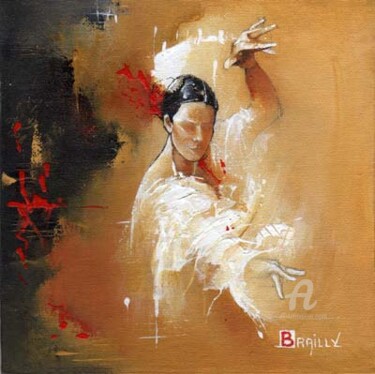 Pittura intitolato "Gestuelle espagnole" da Karine Brailly, Opera d'arte originale