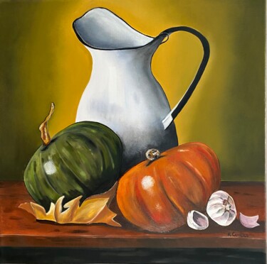 Malerei mit dem Titel "Esprit d’automne" von Karine Carrasco, Original-Kunstwerk, Öl
