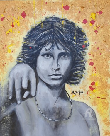 Painting titled "JIM MORRISON" by Karine Colombani (KARINECO'ART), Original Artwork, Acrylic