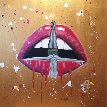 Pintura titulada "Au bout des lèvres" por Karine Colombani (KARINECO'ART), Obra de arte original, Acrílico