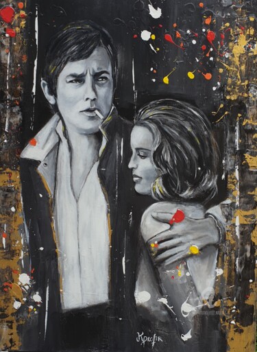 Painting titled "Le couple" by Karine Colombani (KARINECO'ART), Original Artwork, Acrylic