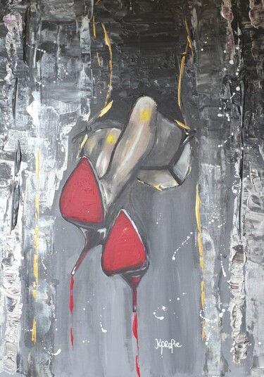 Painting titled "RENDEZ VOUS" by Karine Colombani (KARINECO'ART), Original Artwork, Acrylic