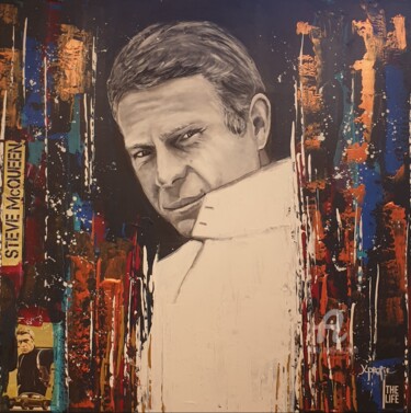 Painting titled "STEVE MC QUEEN" by Karine Colombani (KARINECO'ART), Original Artwork, Acrylic