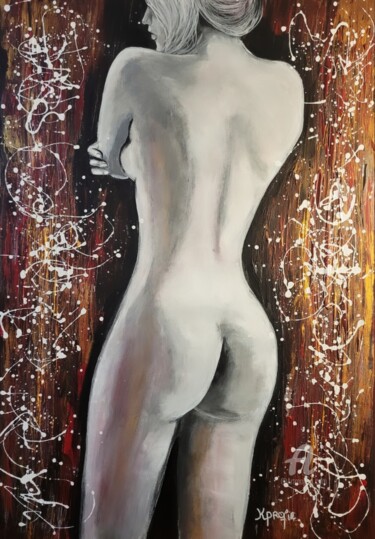 Painting titled "DEVOILEE" by Karine Colombani (KARINECO'ART), Original Artwork, Acrylic