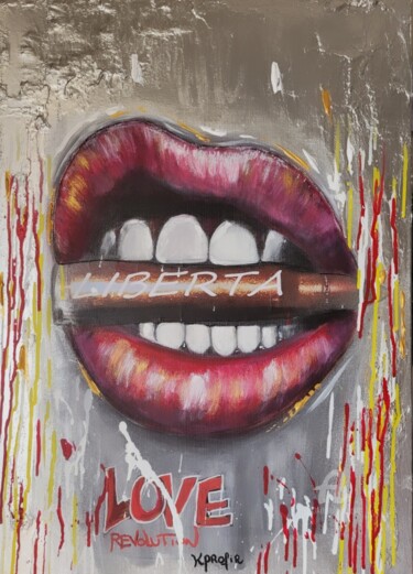 Peinture intitulée "LIBERTA ! Love revo…" par Karine Colombani (KARINECO'ART), Œuvre d'art originale, Acrylique