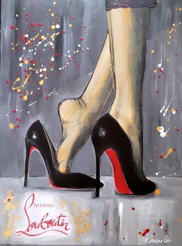 Peinture intitulée "MADAME LOUBOUTIN" par Karine Colombani (KARINECO'ART), Œuvre d'art originale, Acrylique