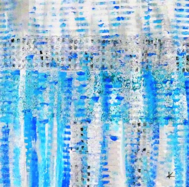 Картина под названием "HEURE BLEUE SUR L'E…" - Karine D'Arlhac, Подлинное произведение искусства, Акрил Установлен на Деревя…