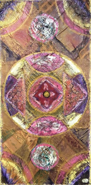 Art textile intitulée "Mumbaï Mandala" par Karine De Demo (KDD), Œuvre d'art originale, Acrylique