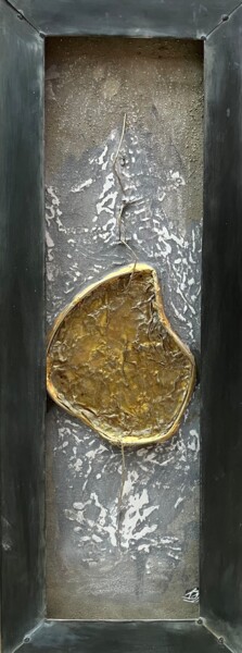 Painting titled "PEPITE" by Karine De Demo (KDD), Original Artwork, Stainless Steel Mounted on Metal