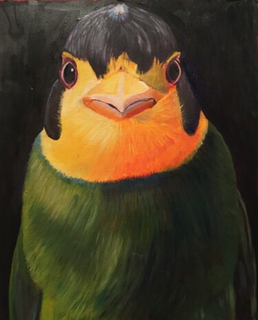 Peinture intitulée "Birdy" par Karine Dessans, Œuvre d'art originale, Huile Monté sur Châssis en bois