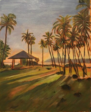 Painting titled "Langueur tropicale" by Karine Dessans, Original Artwork, Oil Mounted on artwork_cat.