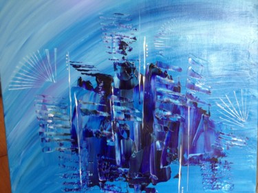 Peinture intitulée "Bleu profond" par Karine Fernandez, Œuvre d'art originale, Huile