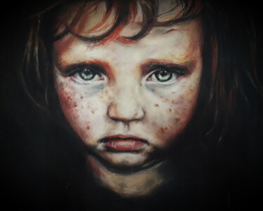 Dessin intitulée ""Enfant de la rue"" par Karine Ferré, Œuvre d'art originale, Pastel