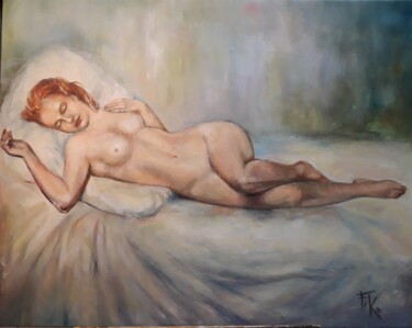 Peinture intitulée ""Belle endormie"" par Karine Ferré, Œuvre d'art originale, Acrylique