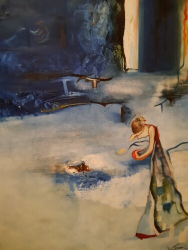 Pittura intitolato "Le Lac" da Karine Gibault, Opera d'arte originale, pigmenti