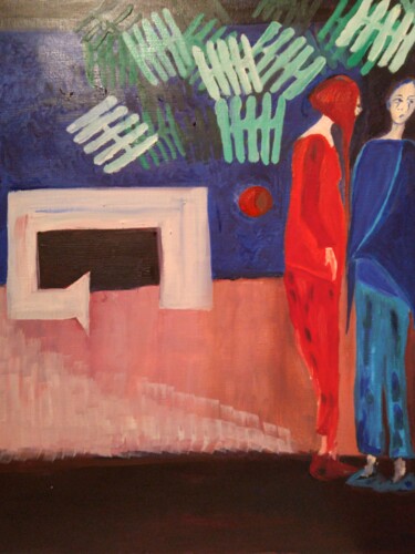 Pintura intitulada "La mort de l'intell…" por Karine Gibault, Obras de arte originais, Óleo
