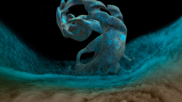 Digitale Kunst getiteld "dragon austral" door Karine Gil Esteban, Origineel Kunstwerk, 3D-modellering