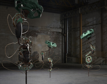 Digital Arts με τίτλο "fleur metal" από Karine Gil Esteban, Αυθεντικά έργα τέχνης, 3D Μοντελοποίηση