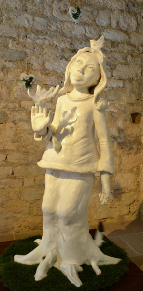 Скульптура под названием "Enfant de la terre" - Juka, Подлинное произведение искусства, Металлы