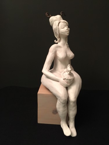 Sculpture intitulée "cocotine" par Juka, Œuvre d'art originale, Argile