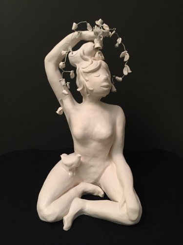 Sculpture intitulée "Délicatesse" par Juka, Œuvre d'art originale, Terre cuite