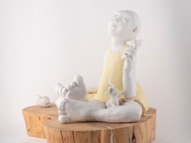 Sculpture intitulée "Entre nous" par Juka, Œuvre d'art originale, Argile