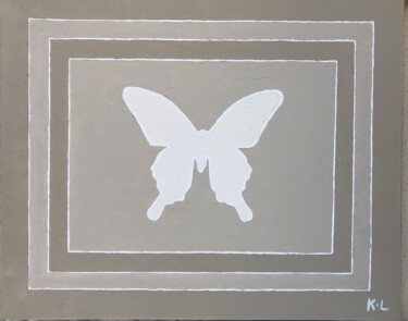 Pittura intitolato "papillon 1" da Karine Lejeune, Opera d'arte originale, Olio