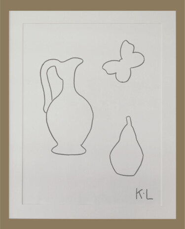 Tekening getiteld "Nature morte n°4" door Karine Lejeune, Origineel Kunstwerk, Inkt