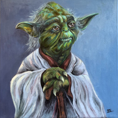 Schilderij getiteld "Yoda" door Karine Nicolleau, Origineel Kunstwerk, Acryl