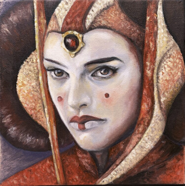 Malerei mit dem Titel "Princesse Leia port…" von Karine Nicolleau, Original-Kunstwerk, Acryl
