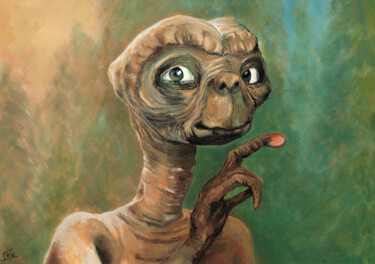 "ET" başlıklı Tablo Karine Nicolleau tarafından, Orijinal sanat, Guaş boya Karton üzerine monte edilmiş