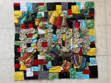 Textilkunst mit dem Titel "HOPE/EDOH" von Karine Szczépaniak, Original-Kunstwerk, Textilfaser